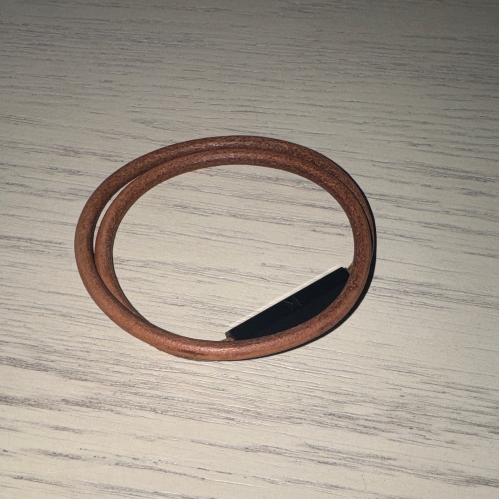 MVMT Brown Leather Bracelet with Black Accent